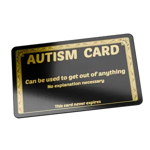 Plastic Gold Autism Card for your wallet - Funny excuse card