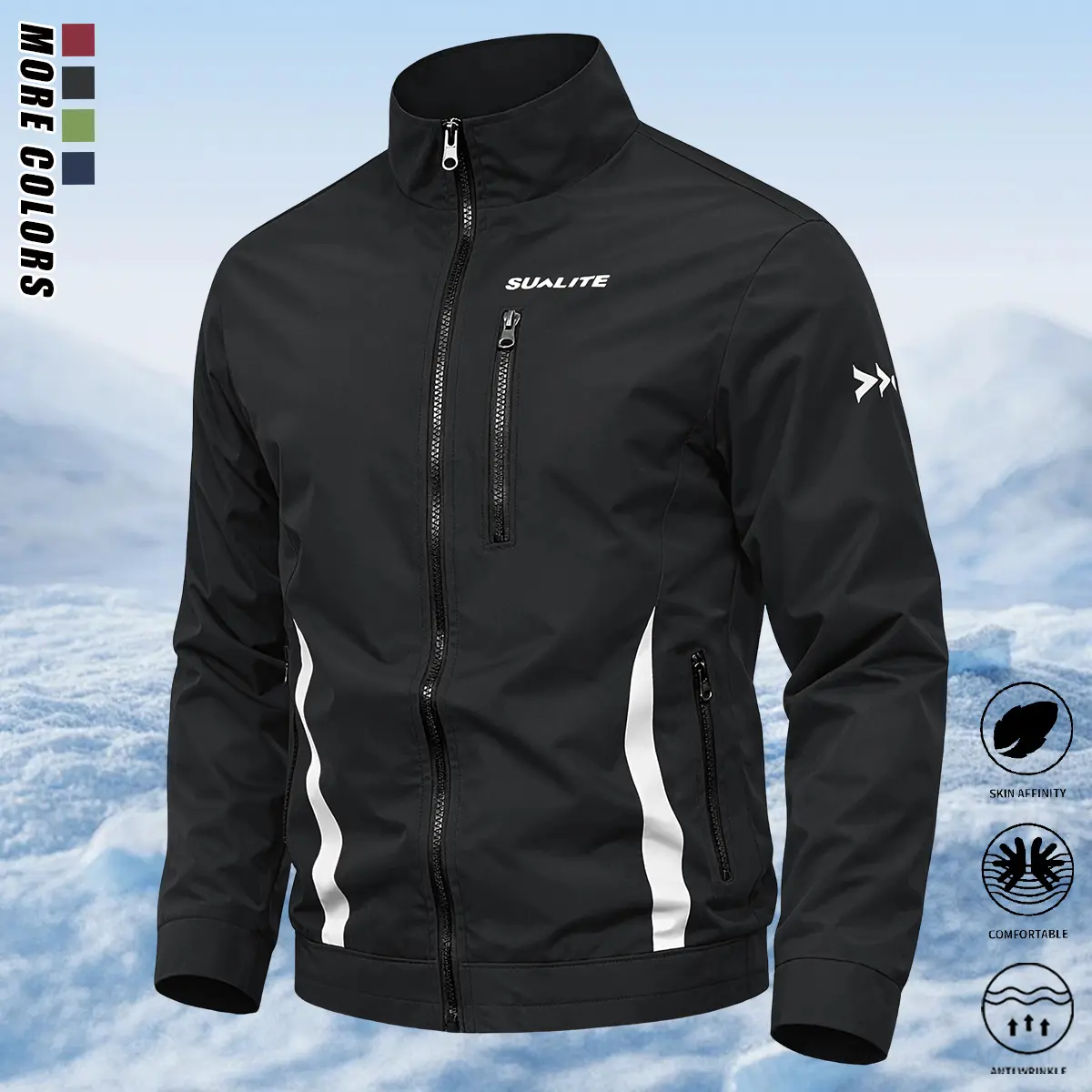 Men’s outdoor softshell jacket—sports casual stand collar long-sleeve hardshell outerwear; men’s softshell jacket for outdoor leisure, windproof hiking and mountaineering jackets suitable for everyday wear, outdoor outings, cycling, climbing, and more.