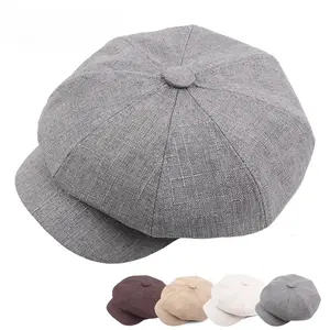 BIGWIG Men's Newsboy Cap, Irish Cap, Driver's Cap, Autumn/Winter Cotton Linen Octagonal Cap, Men's Gatsby Style Ivy League Golf Cap, Retro Cool Cap, Casual Versatile Cap, Beret