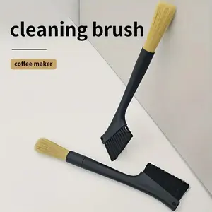 Italian Coffee Machine Cleaning Brush Coffee Brush Bar Soft Bristle Brush High Temperature Resistant Small Brush Double-Headed Dust Removal Brush