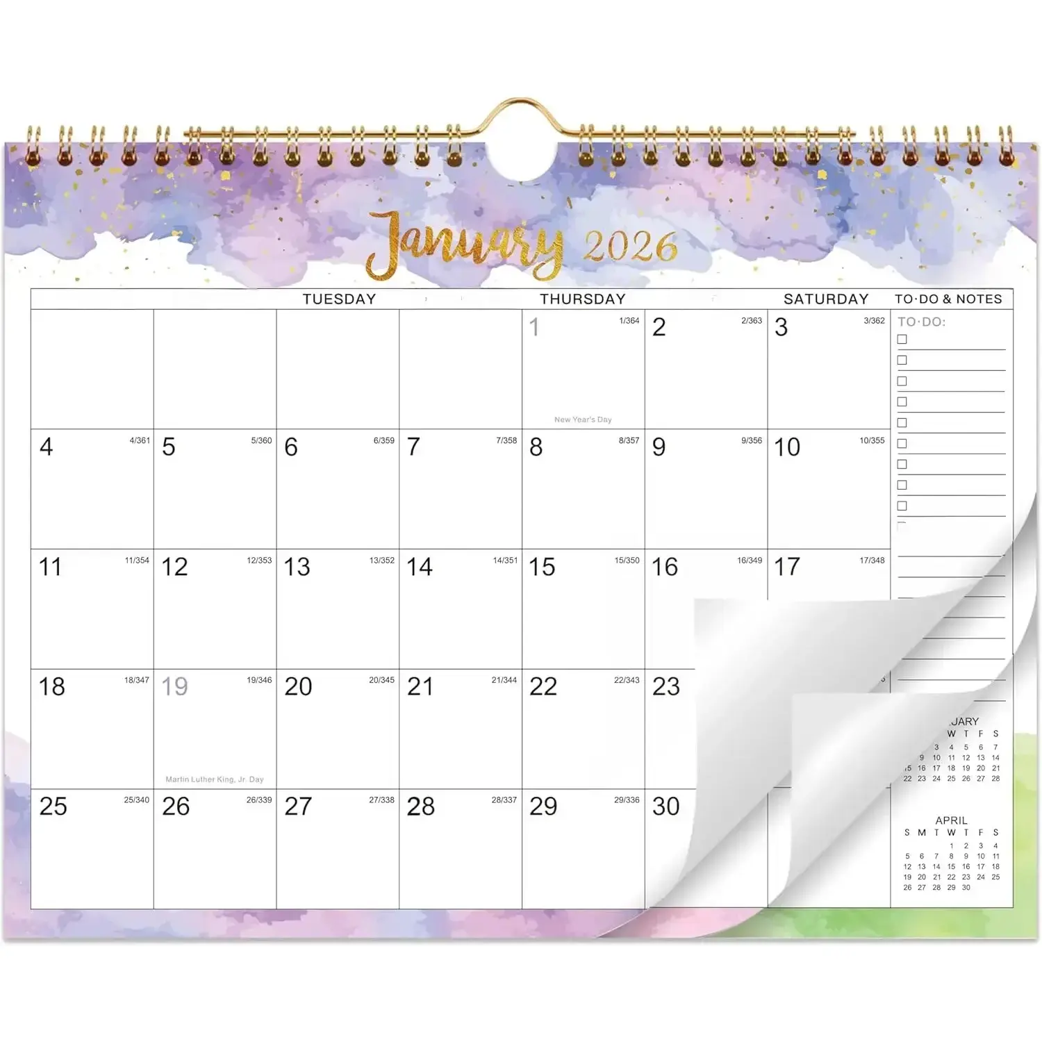 2026 Calendar - Calendar 2026, 2026 Wall Calendar 12 Month,11" × 8.5", January 2026 - December 2026, Spiral Twin-Wire Binding, Daily Blocks with Julian Dates, Perfect for Planning and Organizing Your Life