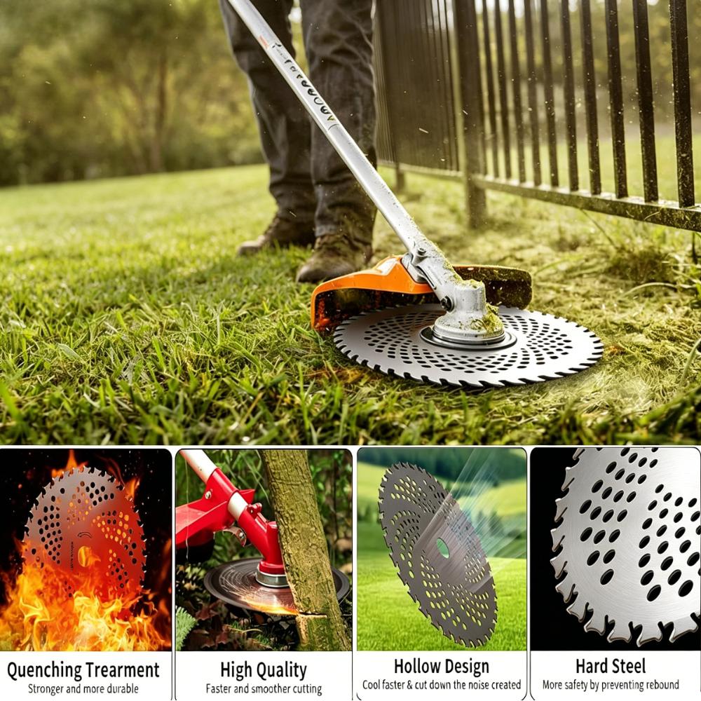 40-Tooth Alloy Brush Cutter Blade, Lawn & Garden Trimmer Replacement Part, Premium Sharp Wear-Resistant Cutter Head, Heavy-Duty Lawn Equipment Accessories for Gardening Maintenance, Single Blade