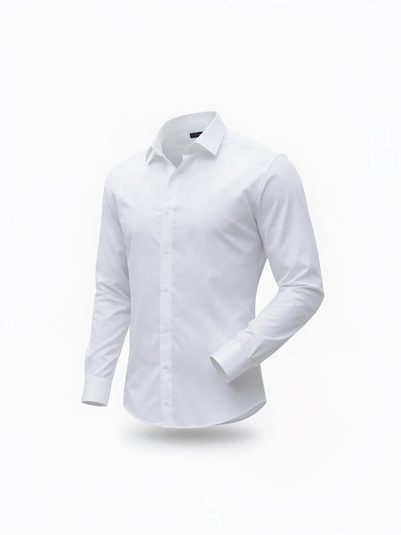 Men's Solid Color Plain Long Sleeve Shirt, Casual Apparel, Casual Fitted Design, Thin Woven Fabric, Perfect for All Seasons, Ideal for Commuting & Home Wear