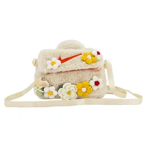Nike Recycle Program Spring Picnic Floral Embroidery Cute Fabric Tote Bag for Women in White