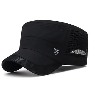 Men's Stylish Trucker Cap - Quick-Dry, Thin Breathable Mesh Flat-Top Sports Cap for Summer Sun Protection, Spring Outdoor Use