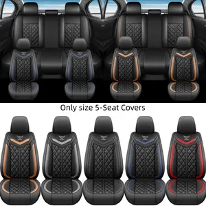 5 Seat Universal Car Seat Covers, New PU Leather, Scratch-Resistant and Stain-Proof, All-Season, Fits Most 5-Seater Cars, Car Seat Accessories