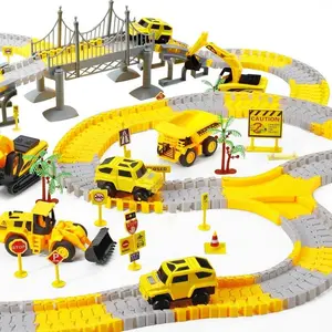 Christmas Toys276 PCS Construction Race Track Toys for Kids Boys : Trucks, Cars, Excavator Build Creativity
