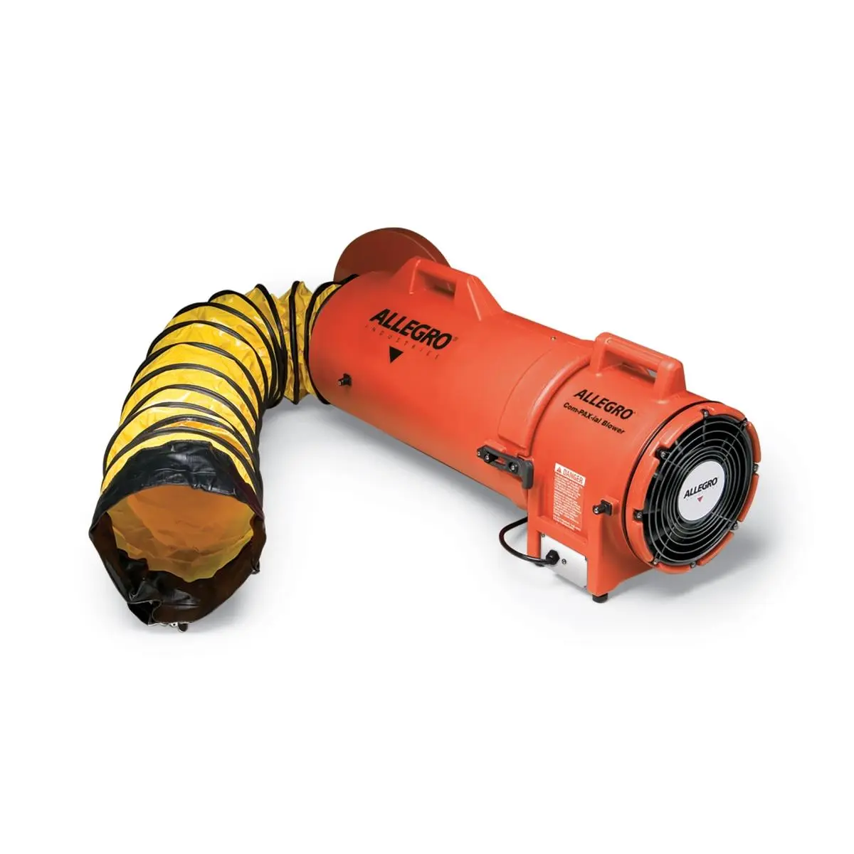 212 MAIN Allegro Industries 9536-50 Compact 8 in. Corrosion-Proof Polyethylene Axial DC Blower with Canister, 50 ft. Ducting, CFM Output, 38 lbs