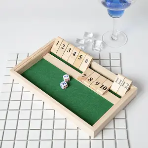 Wooden Number Board Game, 1 Box Double-sided Flipping Card Board Game, Drinking Game for Party, Party Supplies, Party Table Game, Family Board Games