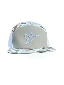 [ BEST 2026 ] Flying Duck Icon 7-Panel Camo Trucker Hat – Brackish/White Mesh Snapback Hat