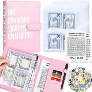 100 Envelope Savings Challenge Binder, Complete Cash Envelope Savings Planner Kit with Tracker Sheets & Stickers, Helps You Save $5050, Budget Organizer for Financial Goals