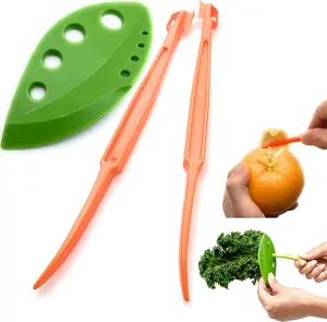 Orange Peeler Tool, Citrus Peeler for Orange Peeling Orange Opener Slicer Cutter, Safty Plastic, Easy to Grip, Use and Clean, Kitchen Gadgets Vegetable Slicer Kiwi Tool (2)