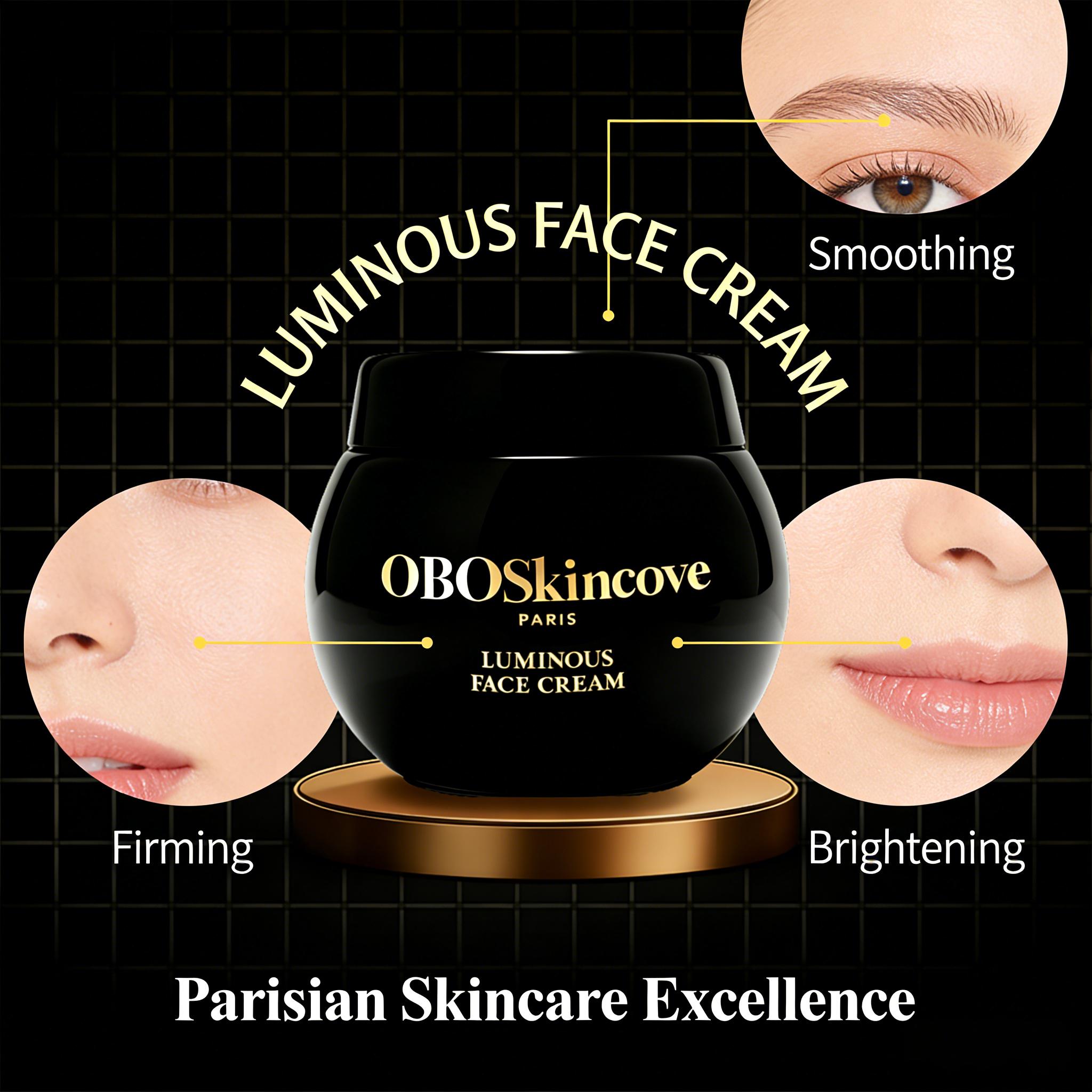 OBOSkinCove Luminous Face Cream - Enhanced Anti-Aging Formula for Toned Skin Combats Wrinkles Dryness & Loss of Elasticity Deep Moisturizing Day Blend Moisturizers Daily