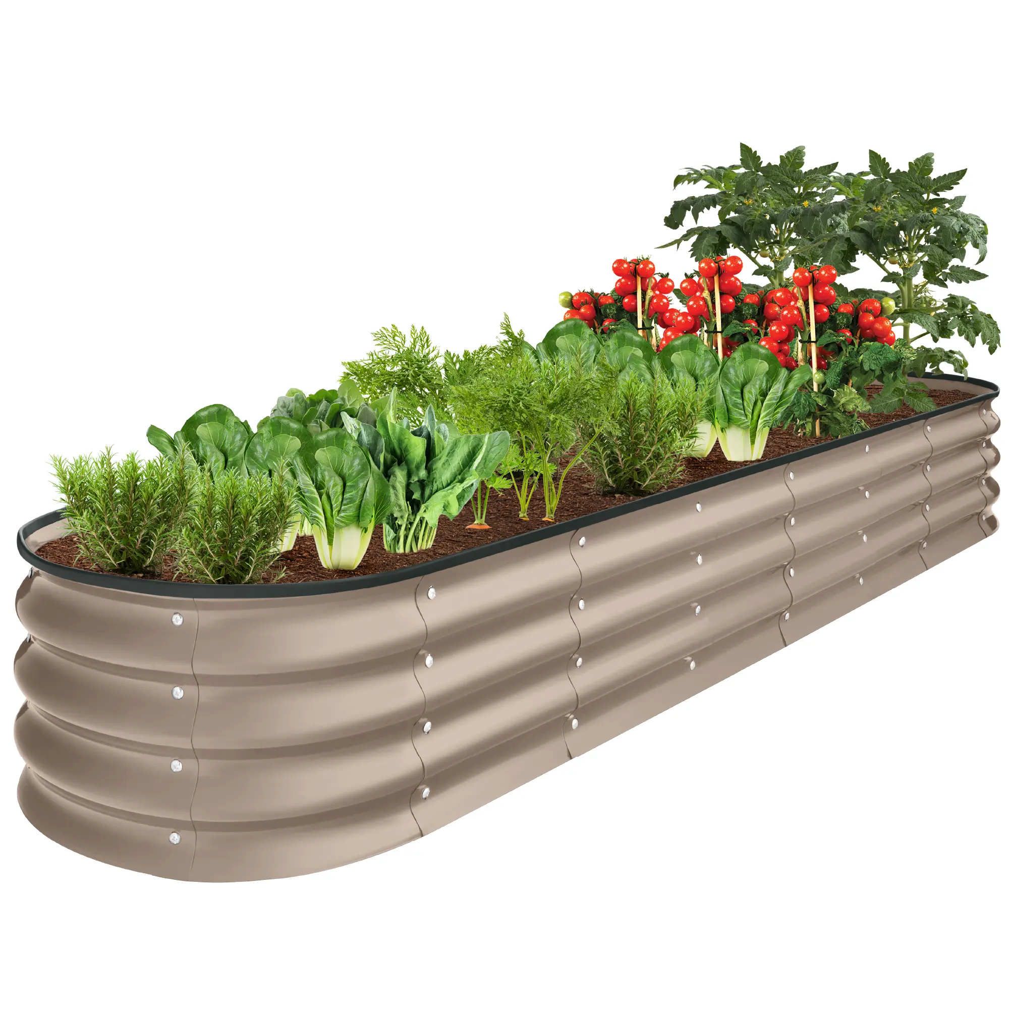 Best Choice Products 8x2x1ft Outdoor Metal Raised Oval Garden Bed, Planter Box for Vegetables, Flowers Best Choice Products 8x2x1ft Outdoor Metal Raised Oval Garden Bed, Planter Box for Vegetables, Flowers