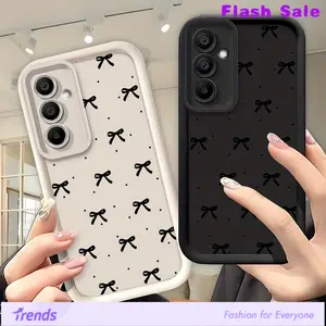 Compatible with Samsung Galaxy S26 Phone Case: Fashionable and Minimalist Black Bow Design, Sky-eye Staircase Anti-shock Lens Protector. Suitable for Samsung Galaxy A54, A53, A52s, A36, A07, A16 4G/5G, A12, A13, A17, A56, A26, A25, A35, A05 4G, A05S, A15,