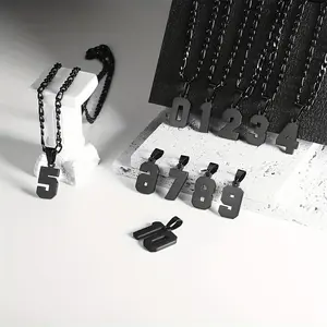 Stellar Glint Sports Digital Necklace Personalized Lucky Stainless Steel Baseball/Basketball/Football Team Necklace gift number  chain