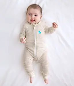 Footless Romper Merino Wool Oatmeal