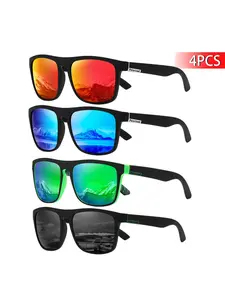 Men's Fashion Sports Sunglasses, Casual Sport Eyewear, Perfect for Hiking Running, Best Choice Gift, 4 Pairs Pack
