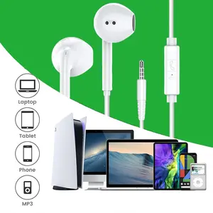 3-Pack Wired In-Ear Headphones with Microphone and Volume Control, 3.5mm Earbuds for Galaxy Huawei Android Smartphones and Laptops