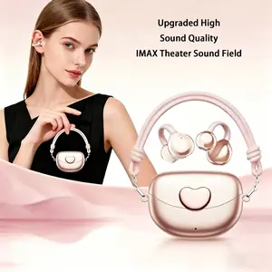 MOKATA 2026 New Love Bag Clip-On Open Ear Earphones, Wireless Bluetooth 6.0 Sports Headphones with HiFi Sound, HD Noise Cancellation Calls, Stylish Detachable Fashion Accessory for Daily Wear & Work, Chargeable Stereo Audio Headset