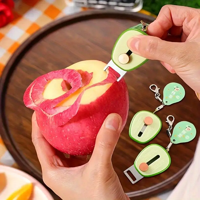 Stainless Steel Expandable Outdoor Fruit Peeler, Portable Avocado Peeler, Mini Travel Peeler, Durable Kitchen Tool for Camping & Hiking