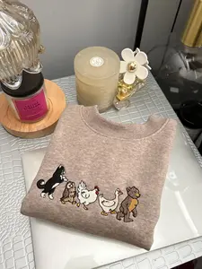 Little Bear and Friends | Crewneck or Hoodie Embroidered Minimalist Sweater