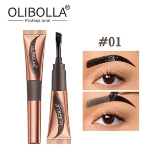 [OLIBOLLA Official] Peel Eyebrow Paste Cosmetic - 24H Waterproof Semi-Permanent Tinted Brow Cream, Smudge-Proof Tattoo Stain for Microbladed Look, High-Shine Finish, Espresso 01#, Perfect Brows Set for Summer Makeup Gifts