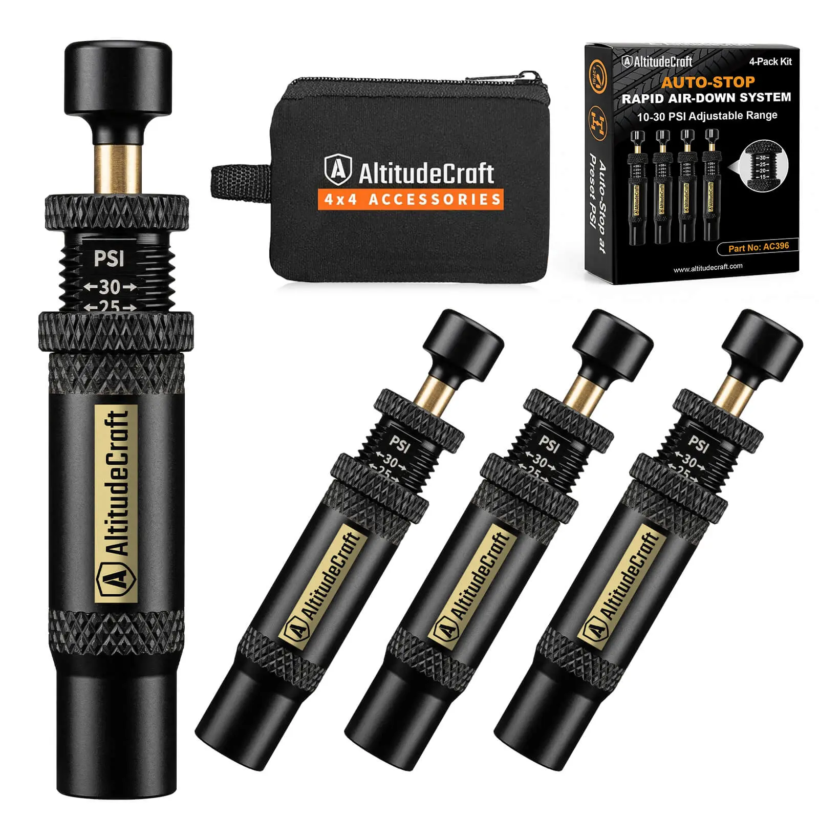 AltitudeCraft 4-Pack Automatic Tire Deflators, Tire Inflator Tool, Hands-Free Rapid Air Down in Minutes, 10-30 PSI Off-Road Gear for Beach & Trail #Summervibes #weeklydeals