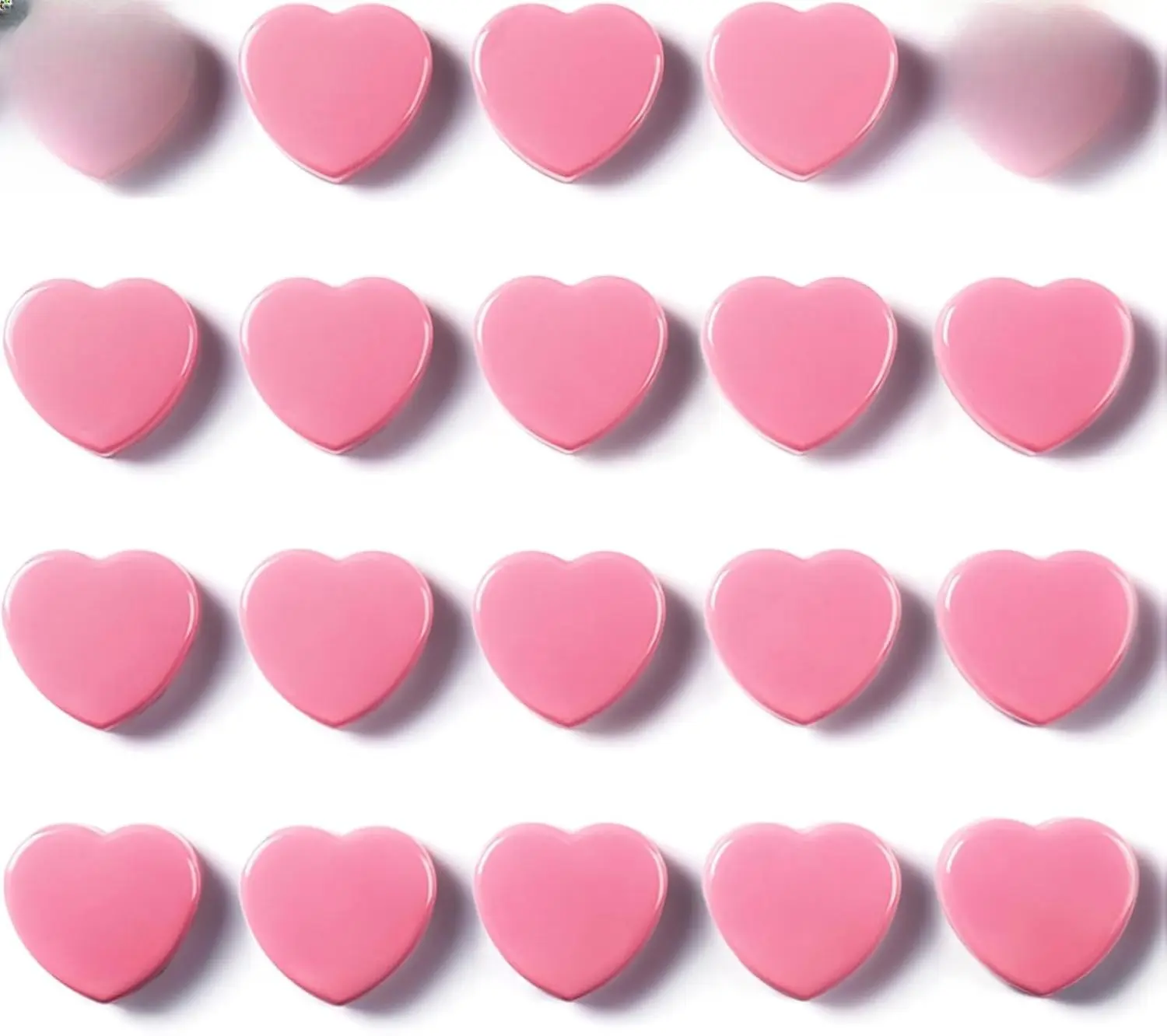 20PCS Strong Fridge Magnets - Heavy Duty Small Magnets for Whiteboard, Craft & Lockers | Cute Decorative Kitchen Office Classroom Magnet | Mini Heart Pink Refrigerator Magnets for Home School
