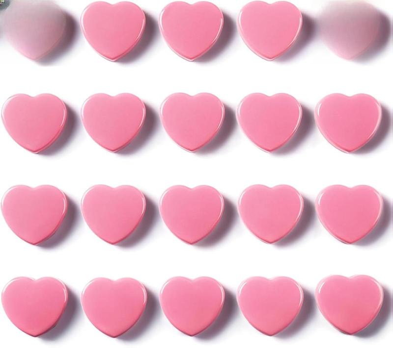 20PCS Strong Fridge Magnets - Heavy Duty Small Magnets for Whiteboard, Craft & Lockers | Cute Decorative Kitchen Office Classroom Magnet | Mini Heart Pink Refrigerator Magnets for Home School