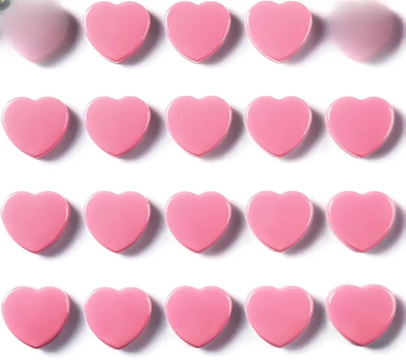 20PCS Strong Fridge Magnets - Heavy Duty Small Magnets for Whiteboard, Craft & Lockers | Cute Decorative Kitchen Office Classroom Magnet | Mini Heart Pink Refrigerator Magnets for Home School