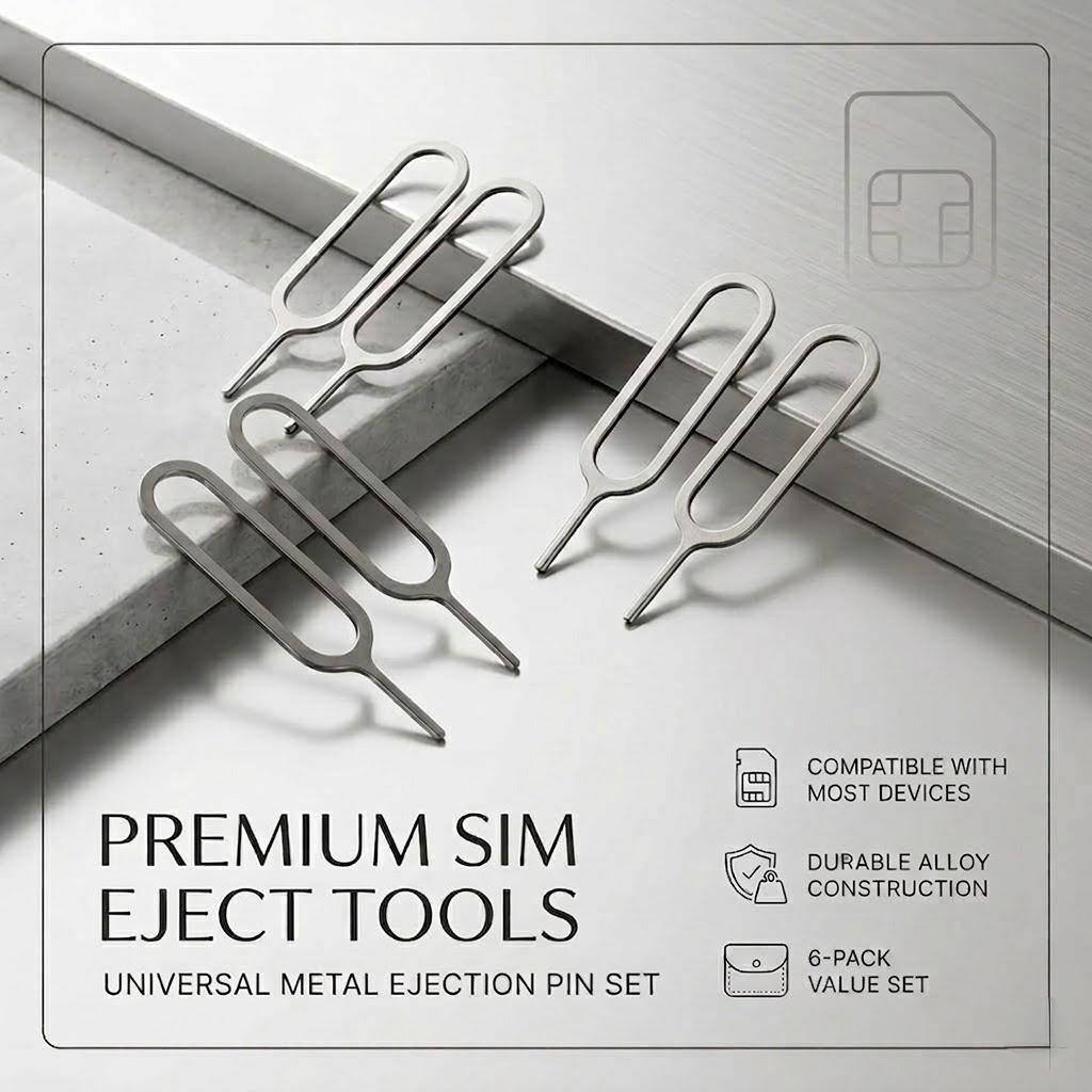 Premium Keychain SIM Card Ejector Tool & Case Holder - Universal Styling Mini Pin Accessory Compatible with iPhone, Samsung, Pixel, & Android Devices.