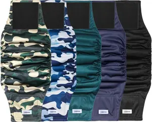 VUNCESSIN Reusable Dog Diapers for Male Dogs, Premium Washable Belly Bands, Pack of 5, High Absorbing Extra Small Wraps for Incontinence & Training, Breathable & Comfortable, Leak-proof, Multi-Pack Fashion