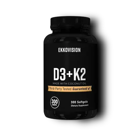 EKKO D3 + K2 - Vitamin Supplement -   3rd Party Tested - Wellness