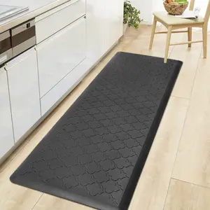Yamaziot Kitchen Mat Cushioned Anti Fatigue Kitchen Floor Mat Runner 17.3"x48" Non Slip Kitchen Mats for Floor Waterproof Kitchen Rugs and Mats Comfort Mat for Standing Desk,Sink,Laundry