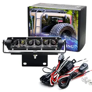 iJDMTOY Behind Spare Tire 30W Mini-SR LED Light Bar Kit For 2007-2017 Wrangler JK, Including Above 3rd Brake Bracket Mount, Wiring Harness, Use as Backup Reverse or Rear Driving Lamp