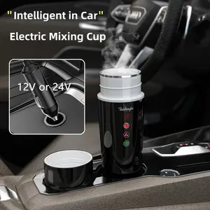 1pc 14.2oz/420ml Travel Car Electric Water Heating Kettle, Thermostatic Kettle, Car Plug Power, Precise 3 Heating Temperature Control, Compact Travel Design, 304 Stainless Steel, Dry Burning Protection, Perfect for Car Travel, Coffee, Tea