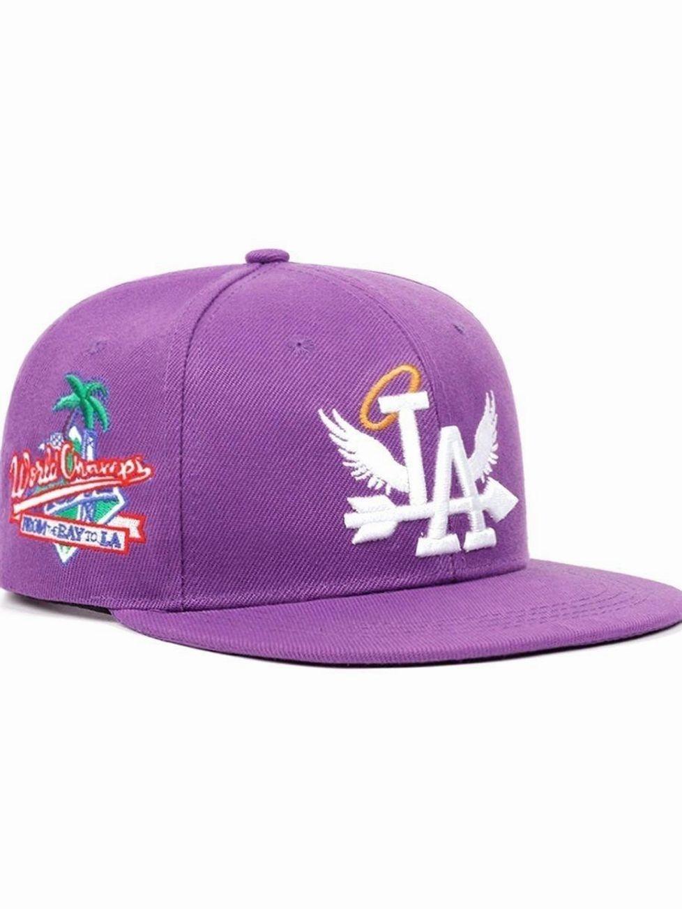 2026 New Personalized Creative Baseball Hat LA Wings Side Coconut Embroidered Skateboarding Hat Street Fashion Hip Hop Hat Outdoor Leisure Sports Sunshade Hat Daily Commuter Decorative Hat Male Female Same Style Flat Edge Hat