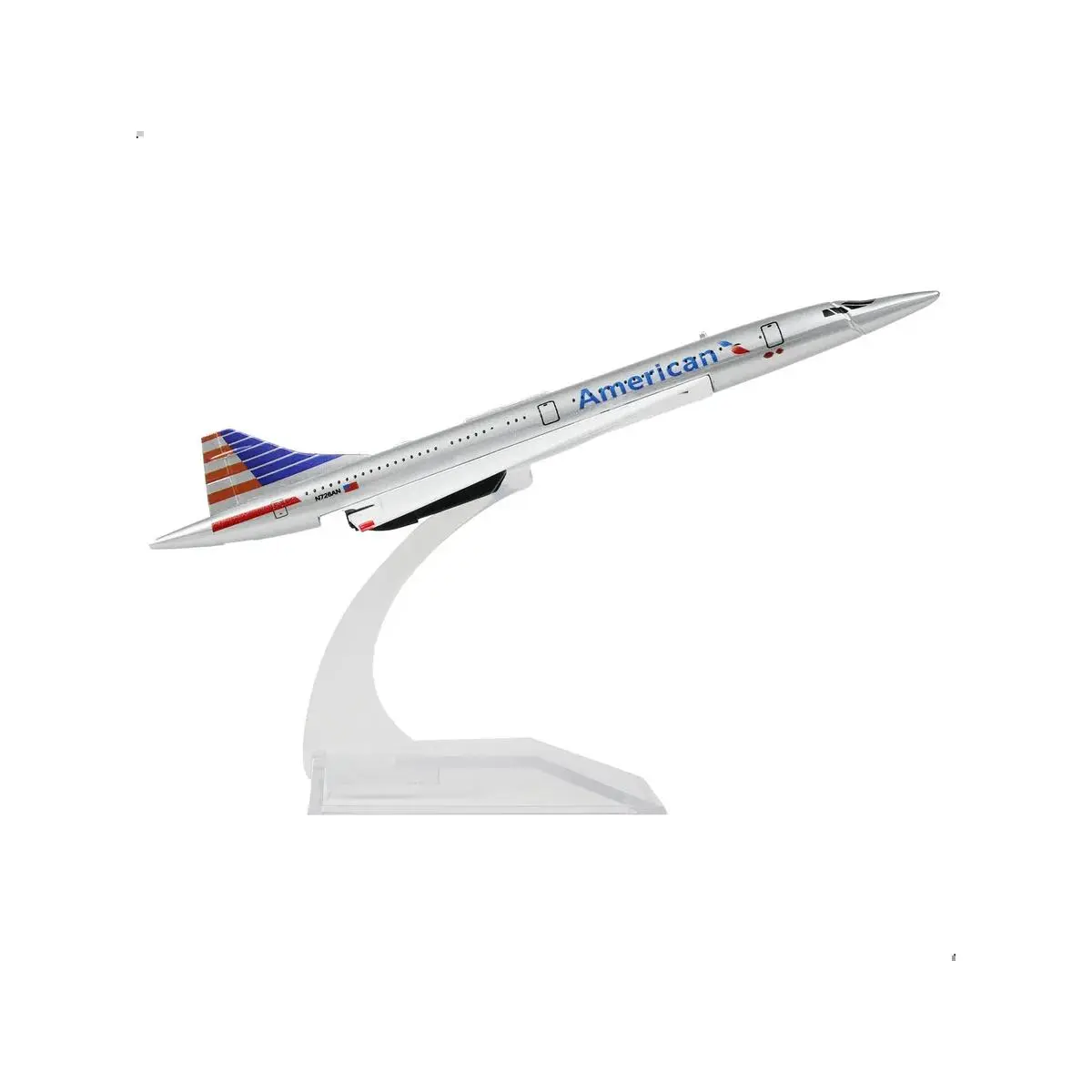 Concorde Airplane Model Kit, 1/400 Scale Metal Body Diecast Toy, 15.5 cm Collectible with Display Stand, Table Decor