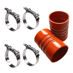 Silicone Red Hump Hose with Clamps for 3 inch ID Turbo Air Intake and Intercooler Hose Kits | 2 Pack