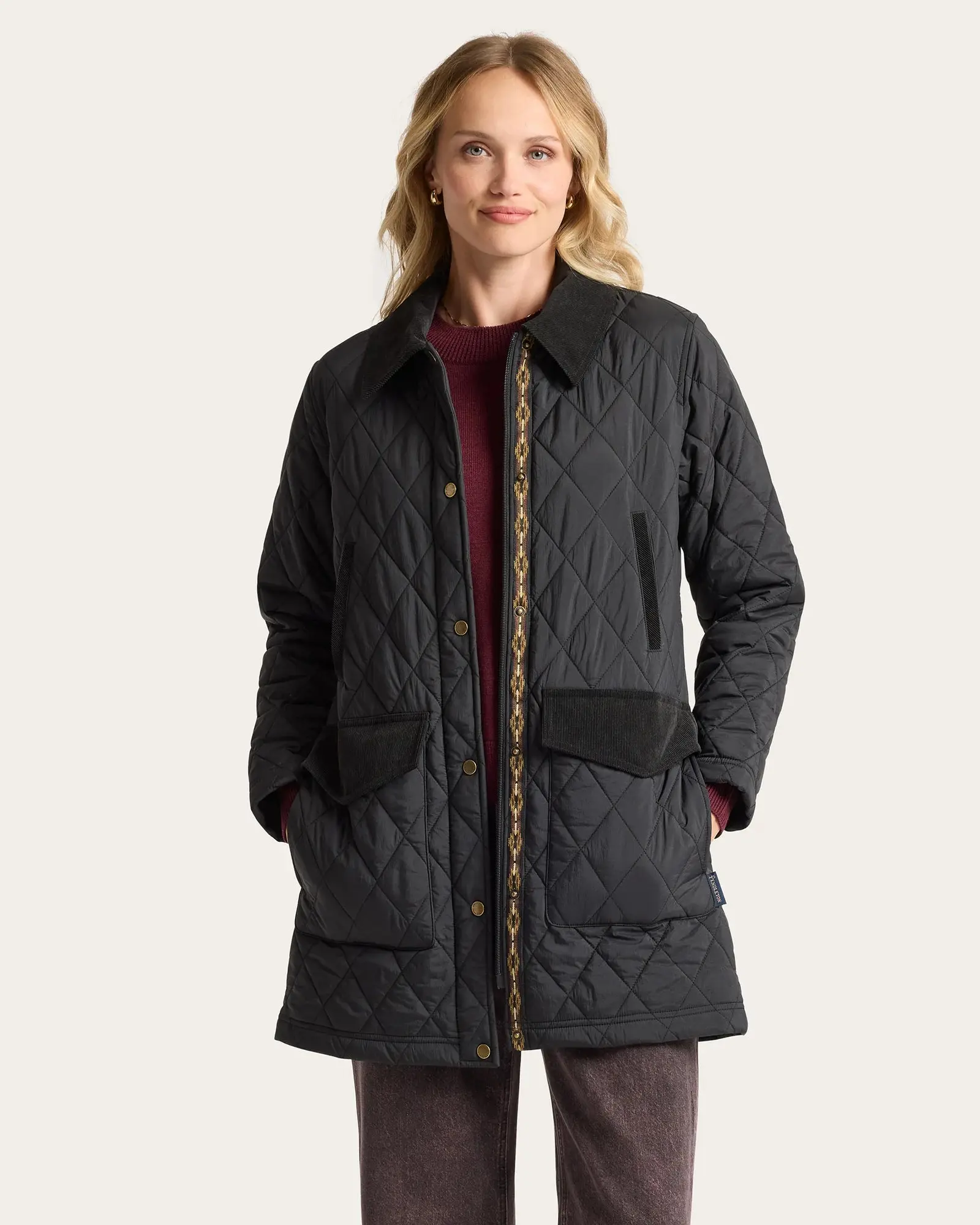 Pendleton Women's Sun River Corduroy Accent Field Coat in Black