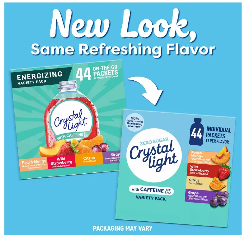 Crystal Light Energizing Variety Pack, 44 ct On-the-Go Packets