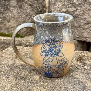 4 Handmade Espresso Cups | 2 oz Espresso Cups | Coffee Lover Gift - Handmade crystal flower mug/ Blue gemstone floral teacup/ Elegant floral crystal mug gift