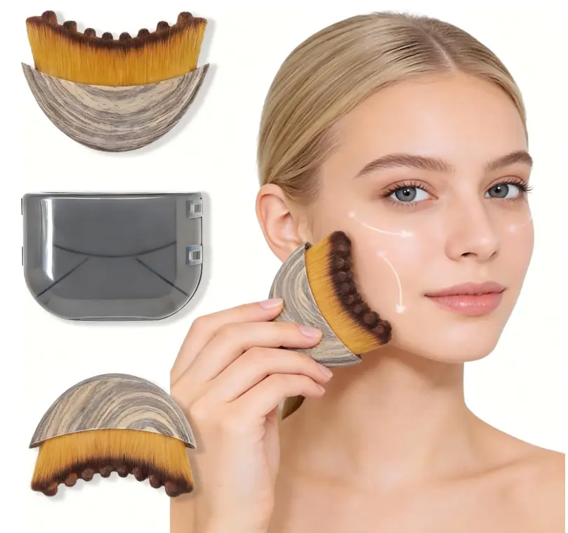 New Lymphatic Contour Face Brush - Dry Brushing Face Massager for Lymphatic Drainage, Chin & Jawline Sculpting - Ergonomic Skin Fit Design to Reduce Puffiness, Relieve Fatigue