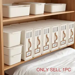 Bedding storage box, 1/6pcs large-capacity bedding storage organizer, wardrobe bedding organizer, bedroom household storage box, clothing storage box with DIY text/labels