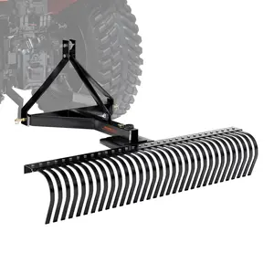 【fathersdaygift】VEVOR 60" Pull-Behind Lawn Dethatcher, Tractor-Compatible 3-Point Hitch Garden Rake with 32 Durable Steel Tines & Ground Grip, Ideal for Soil Preparation & Grass Maintenance