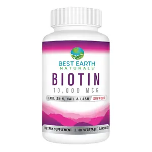 Biotin 10,000 mcg | High-Potency Vegan Hair, Skin & Nails Vitamin for Strong Hair Growth & Radiant Glow
