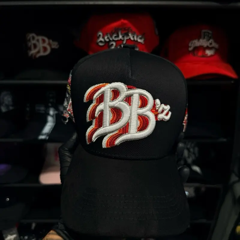 1:1Thirty One Hats BB'Z Backpack G5 Black Cap with Red and White Embroidered Logo