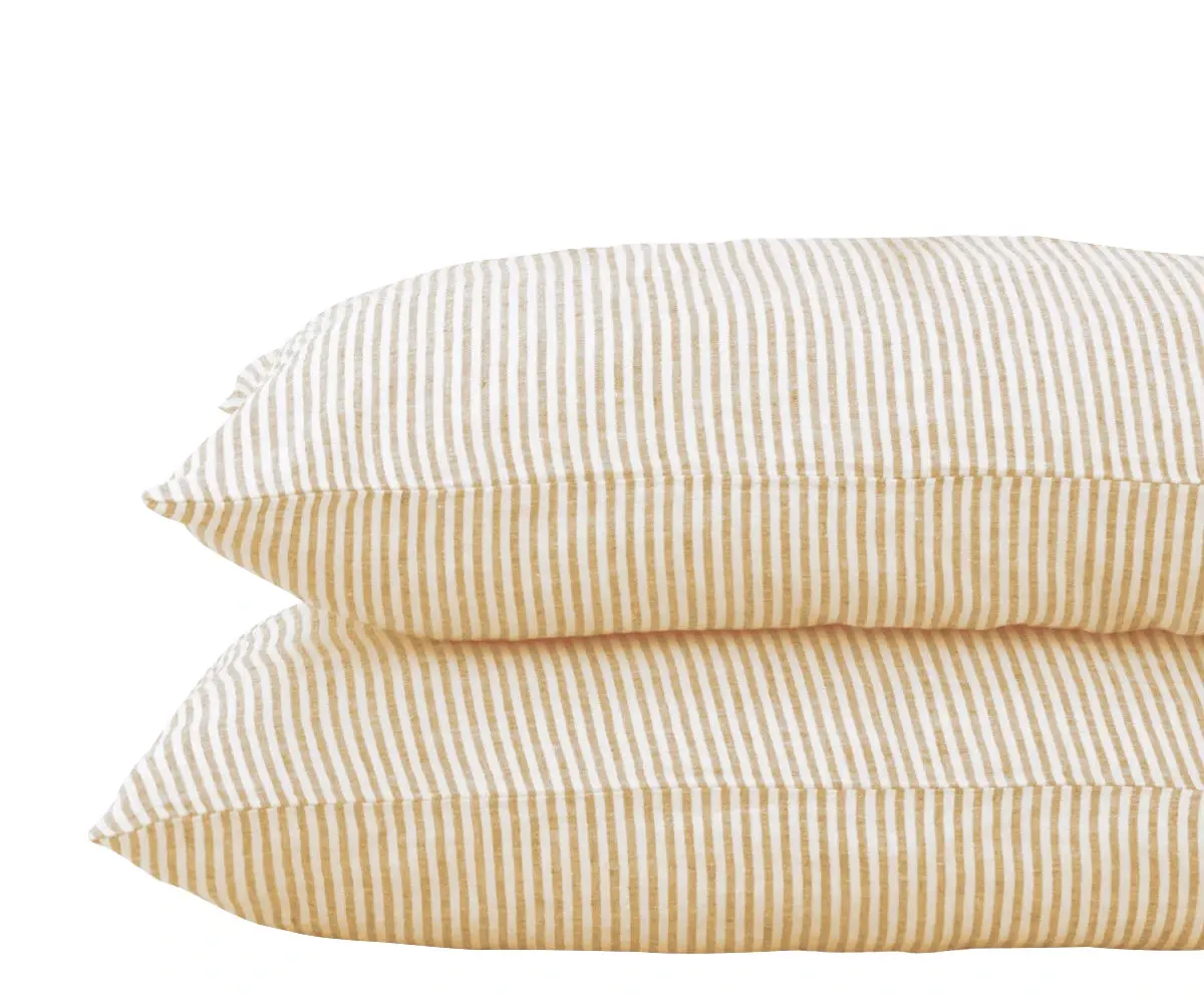Beige Striped Pillow Cases