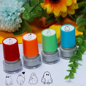 Halloween Themed Stamp, 1 Count Cute Ghost Pattern Stamp, Decorative Stamp for DIY Scrapbooking, Journaling, Gift Wrapping